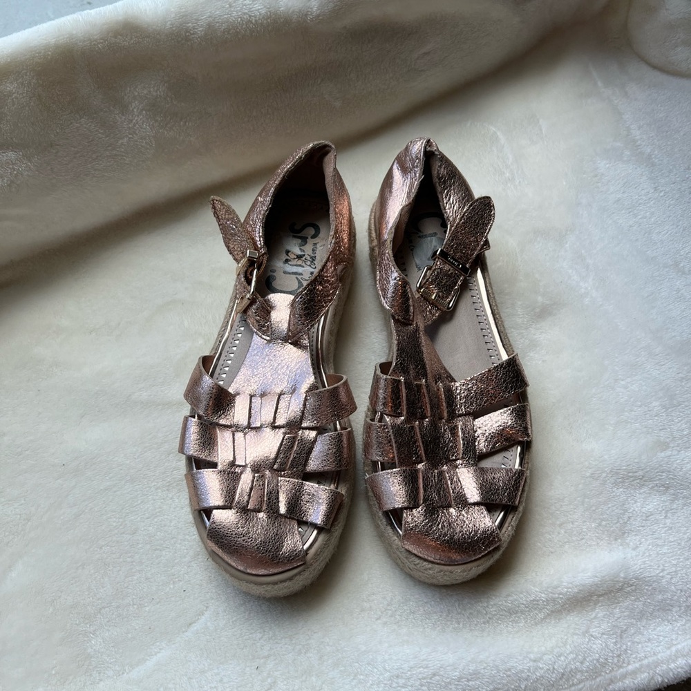 Copper Platform Espadrille Sandal Style